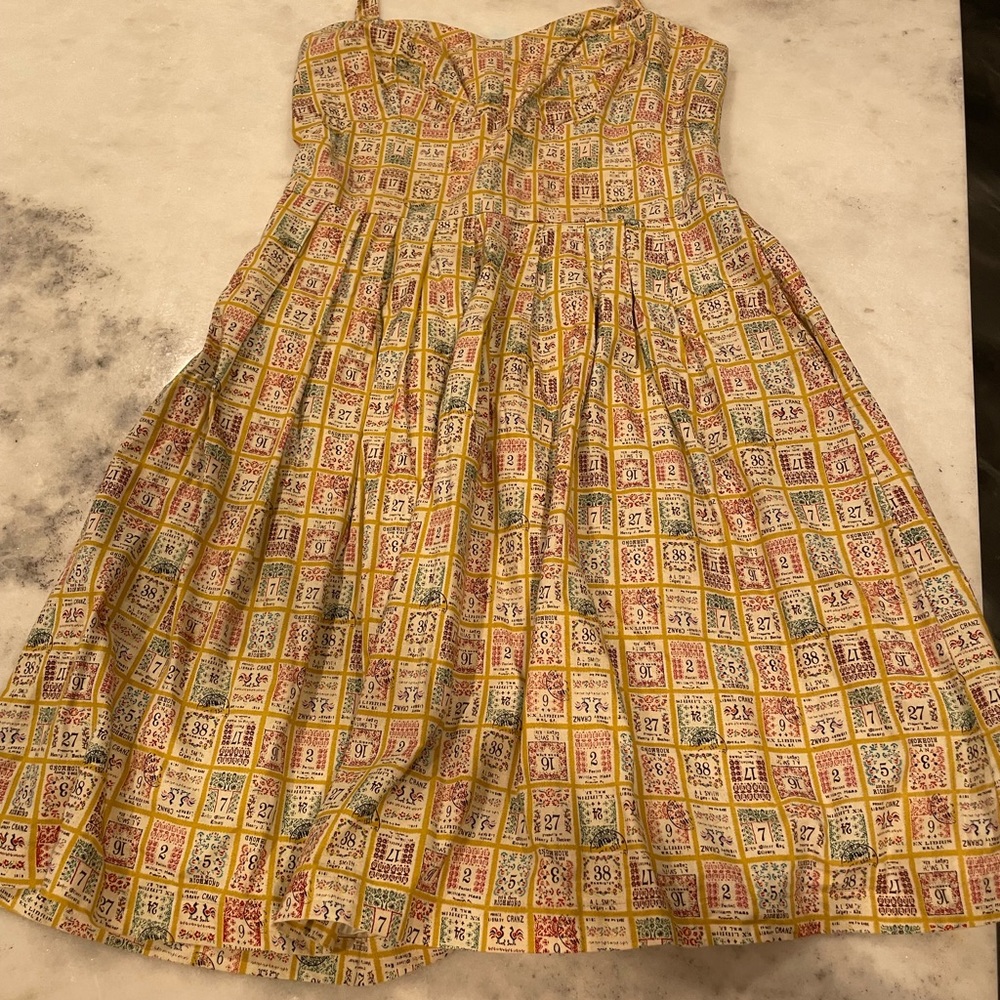 Myrtlewood of California ModCloth halter dress. Vintage stamps